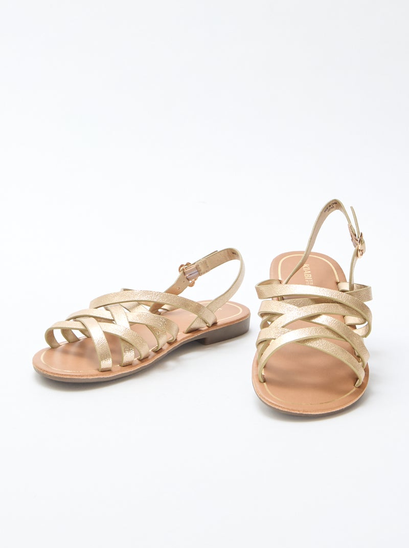 Sandalias con tiras y hebillas Amarillo - Kiabi