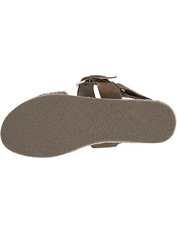 Sandalias suela con memoria de forma, tacón de 3,5 cm, diseño de cuerda y leopardo
