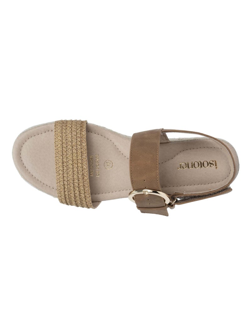 Sandalias con un tacón de cuña de 3,5 cm muy cómodo  Isotoner Camel - Kiabi