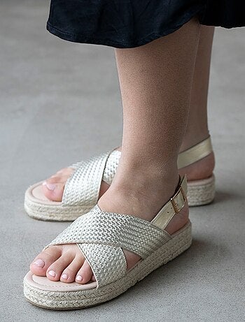 Sandalias con un tacón de cuña de 3,5 cm muy cómodo Isotoner