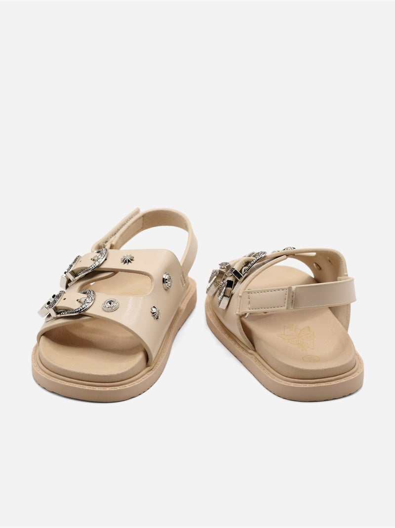 Sandalias con velcro Beige - Kiabi