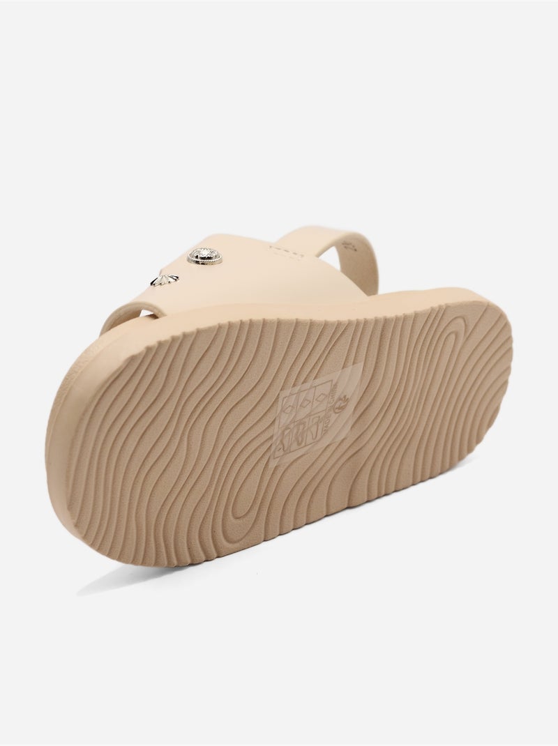Sandalias con velcro Beige - Kiabi