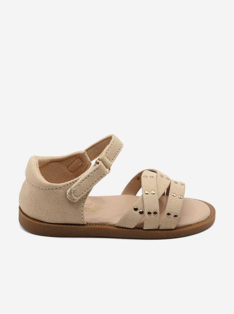 Sandalias con velcro Beige - Kiabi