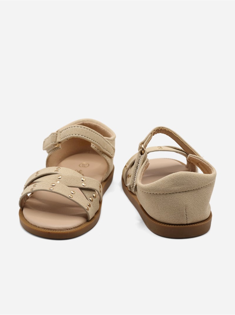 Sandalias con velcro Beige - Kiabi