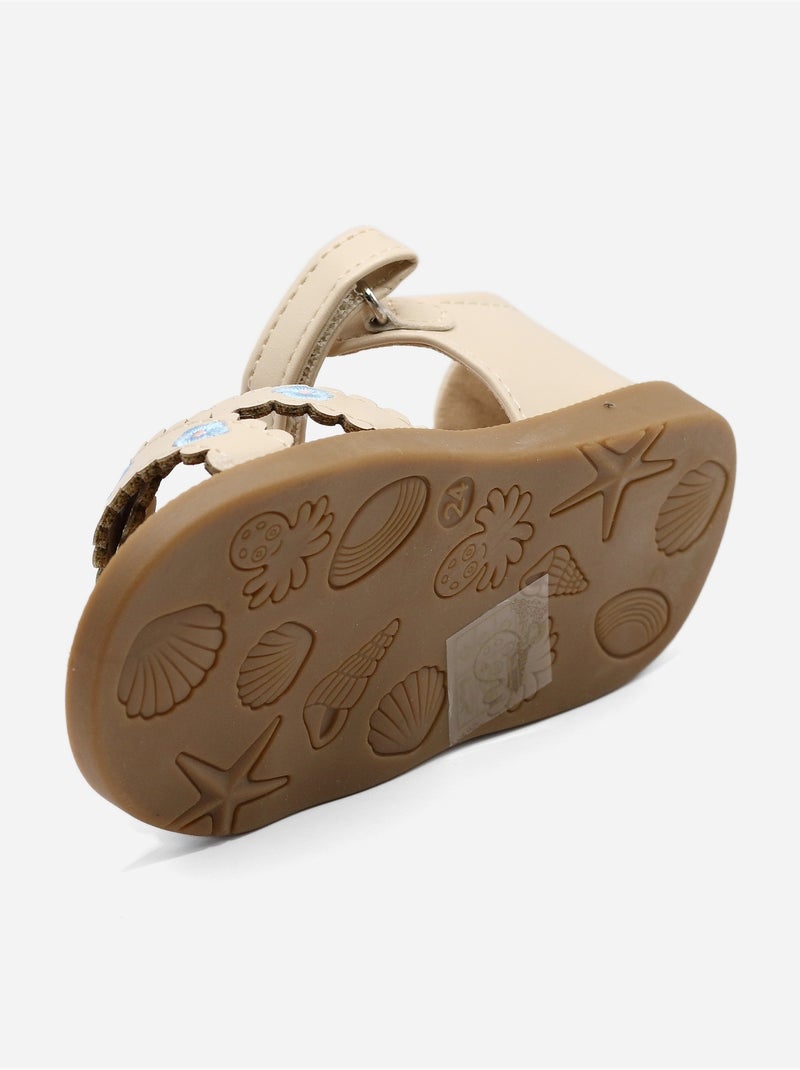Sandalias con velcro Beige - Kiabi