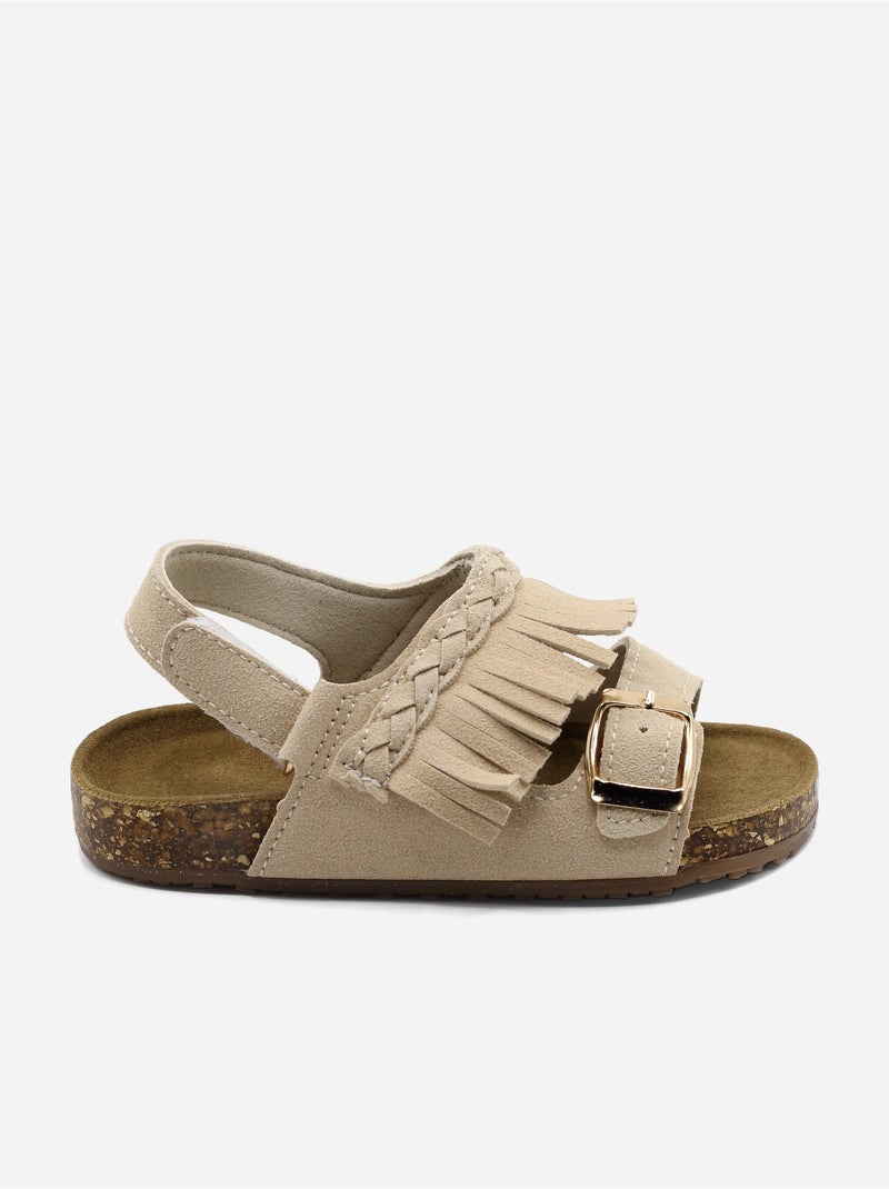 Sandalias con velcro Beige - Kiabi