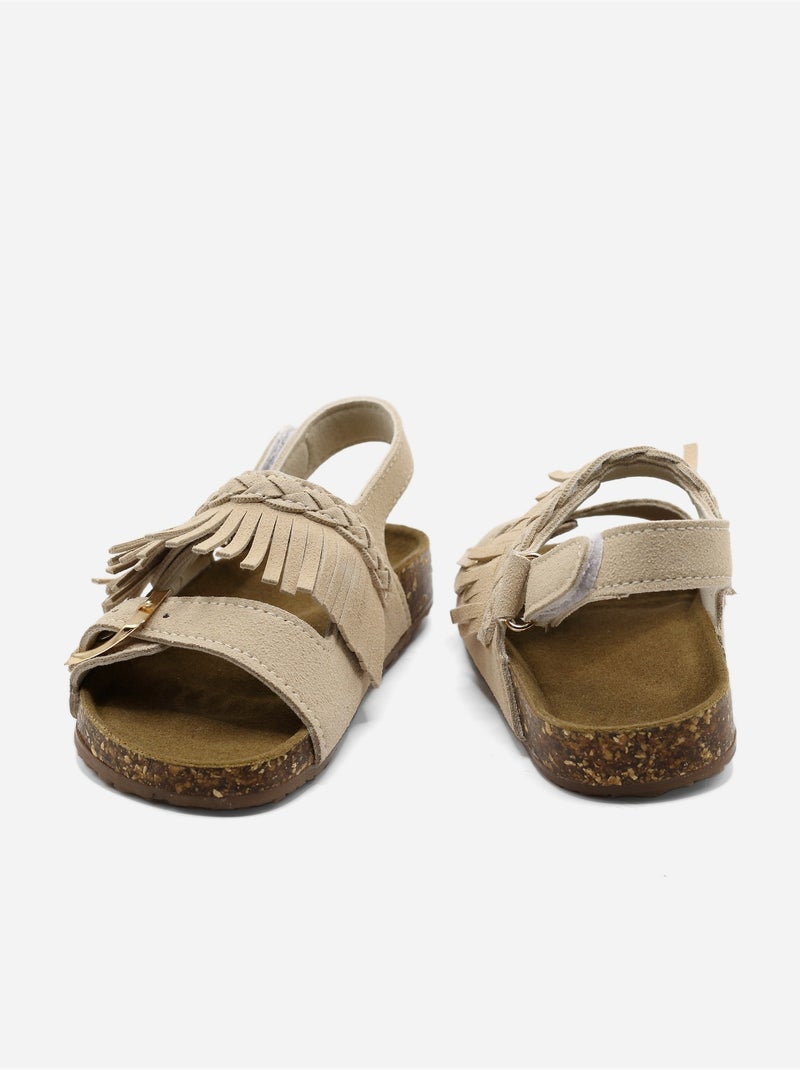 Sandalias con velcro Beige - Kiabi