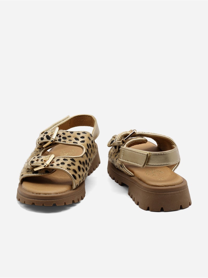 Sandalias con velcro Beige/Negro - Kiabi