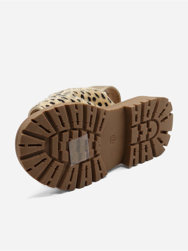 Sandalias con velcro Beige/Negro - Kiabi