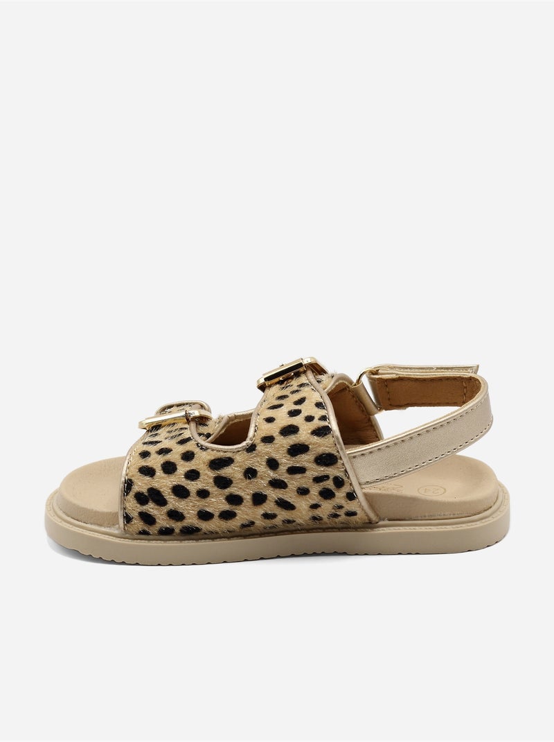 Sandalias con velcro Beige/Negro - Kiabi