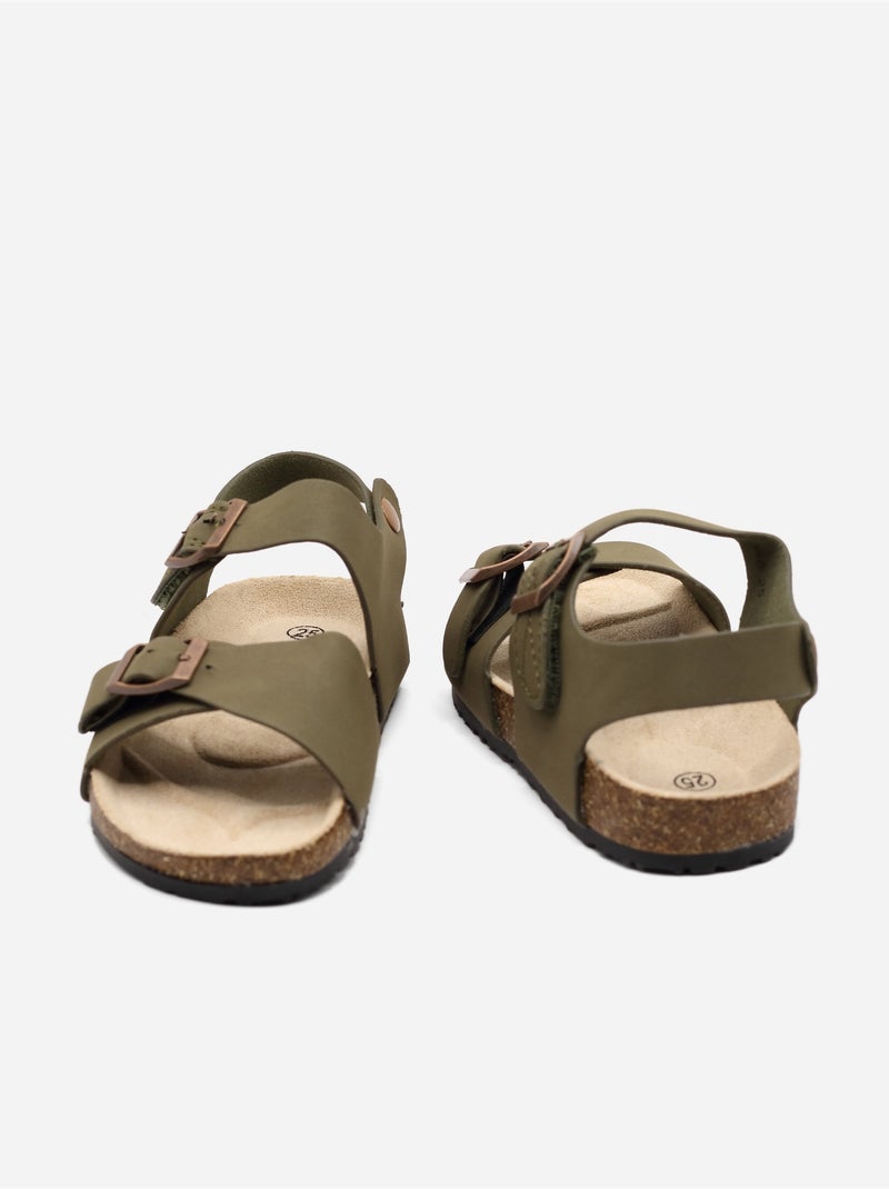 Sandalias con velcro Caqui - Kiabi