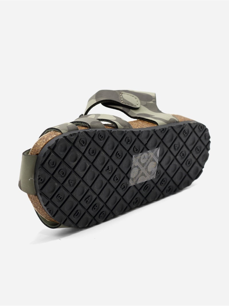 Sandalias con velcro Caqui - Kiabi