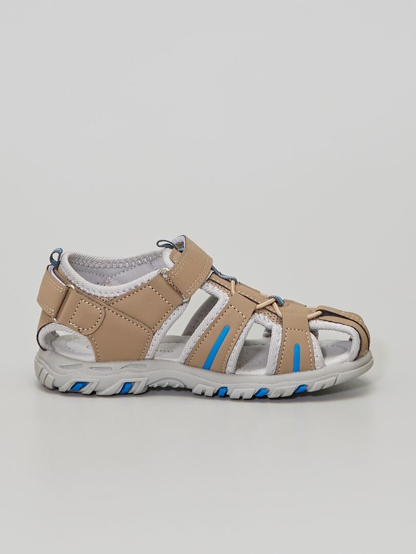 Sandalias con velcro caqui - Kiabi