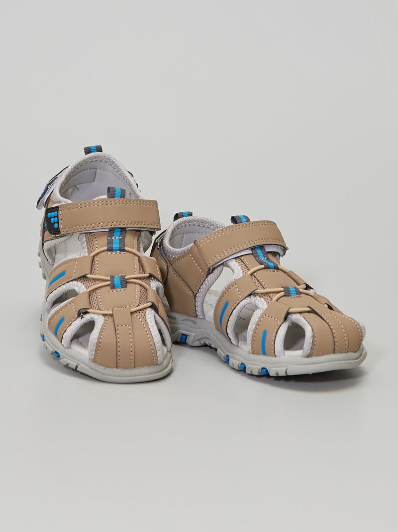 Sandalias con velcro caqui - Kiabi