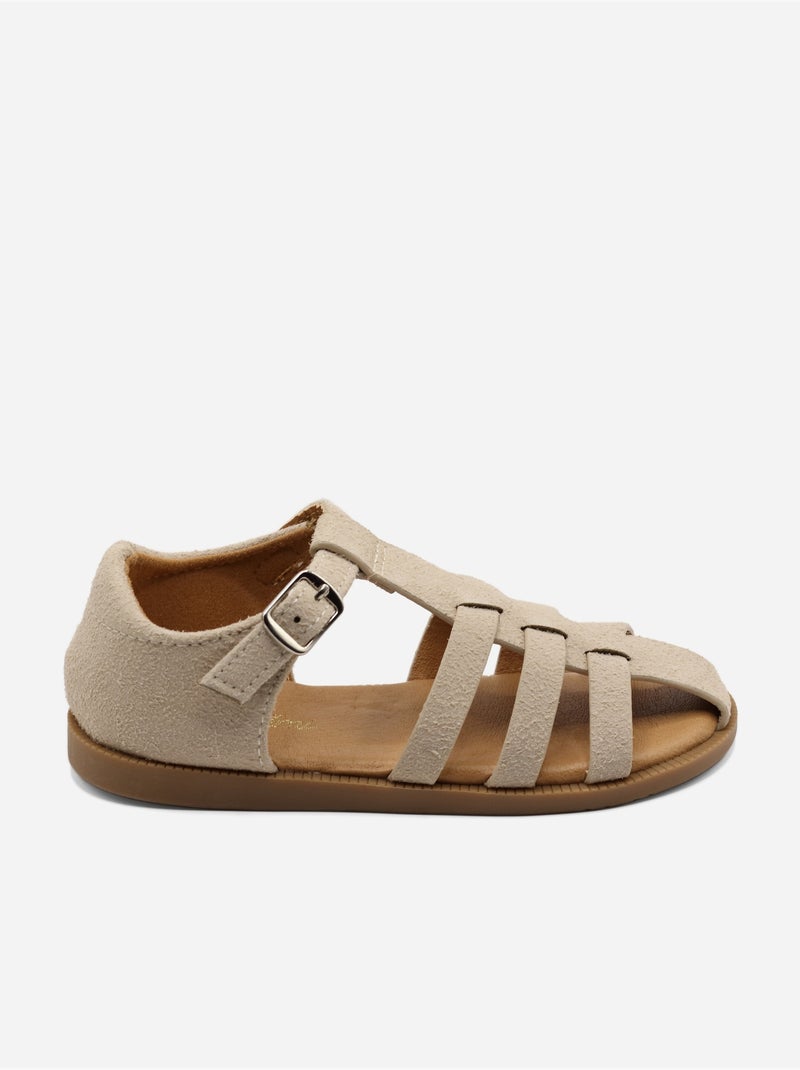 Sandalias con velcro Crema - Kiabi