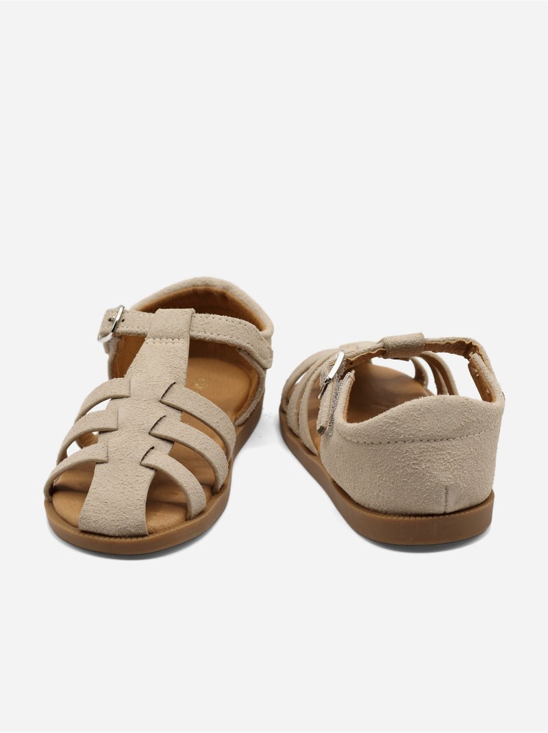 Sandalias con velcro Crema - Kiabi