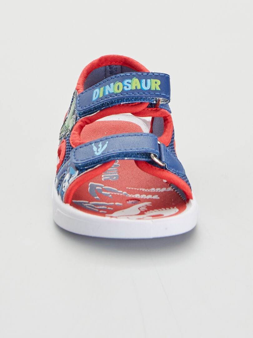 Sandalias con velcro 'dinosaurio' azul - Kiabi
