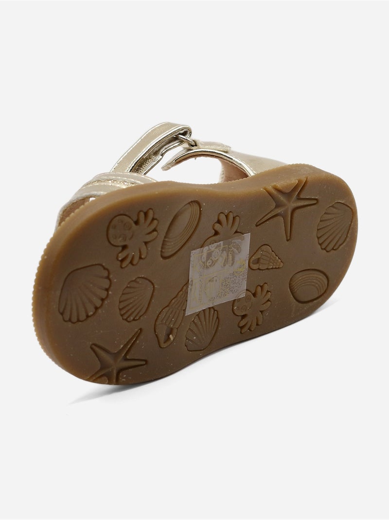 Sandalias con velcro Dorado/Oro - Kiabi