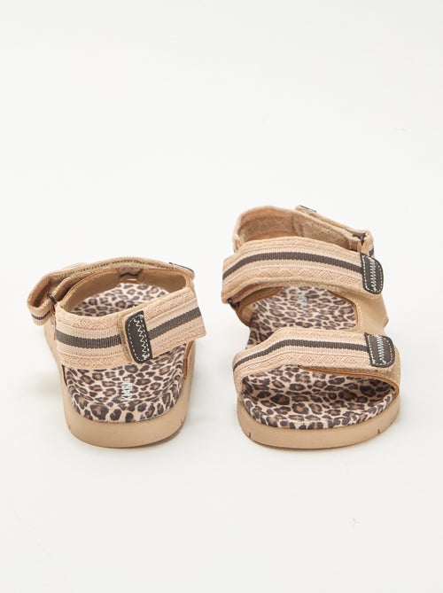 Sandalias con velcro estampado de leopardo - Kiabi