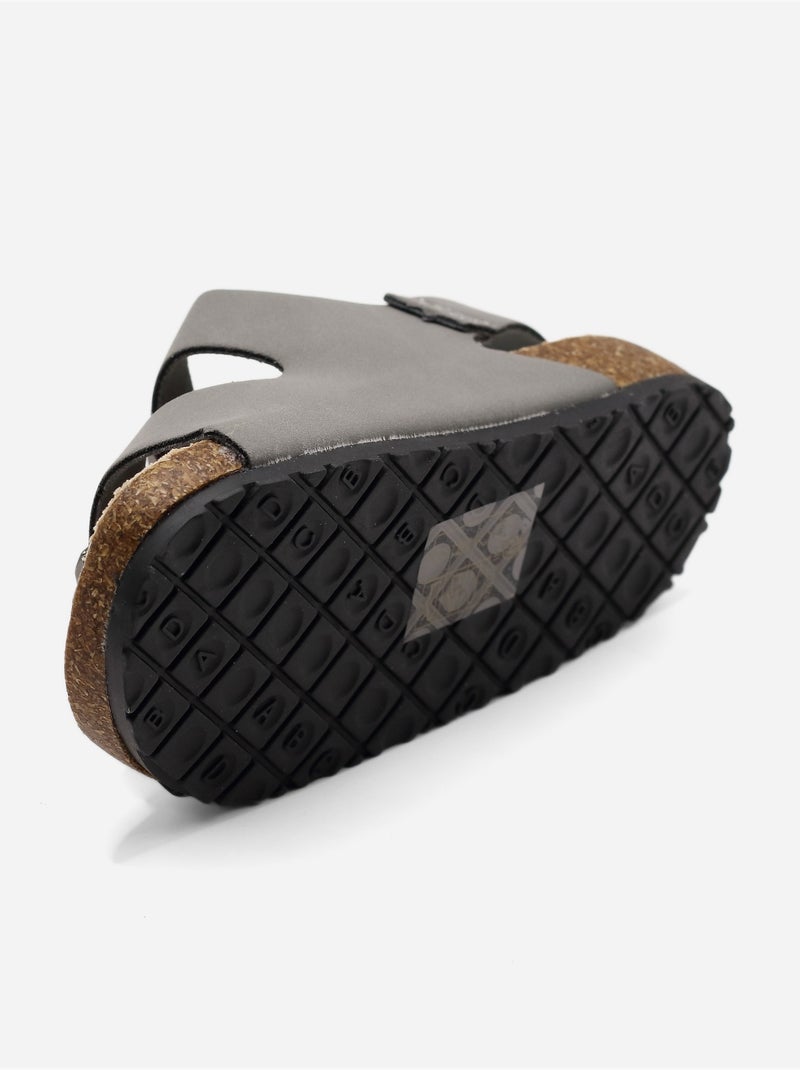 Sandalias con velcro Gris - Kiabi