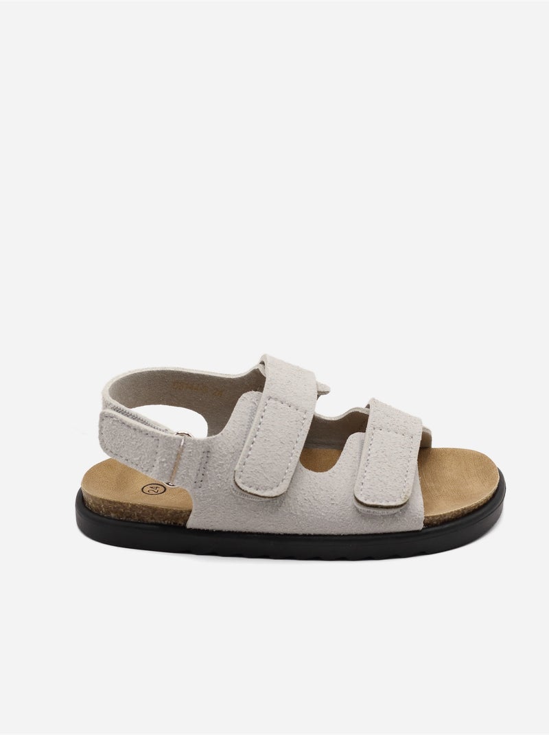 Sandalias con velcro Gris - Kiabi