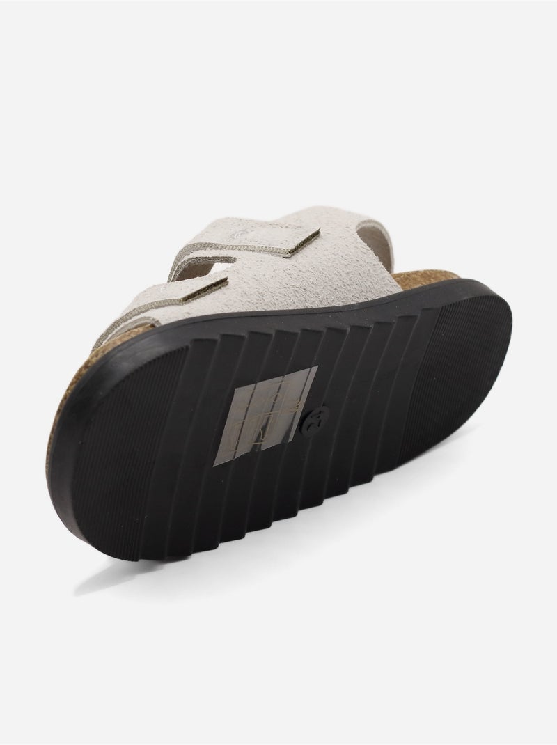 Sandalias con velcro Gris - Kiabi