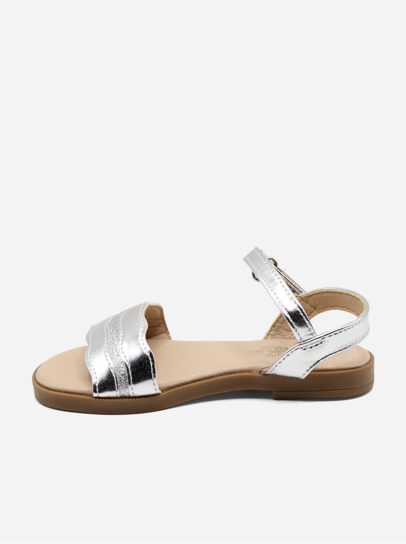 Sandalias con velcro Gris - Kiabi