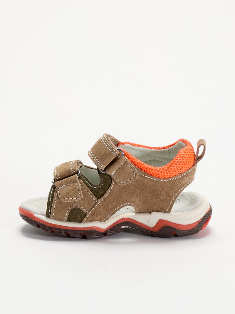 Sandalias con velcro Marron - Kiabi