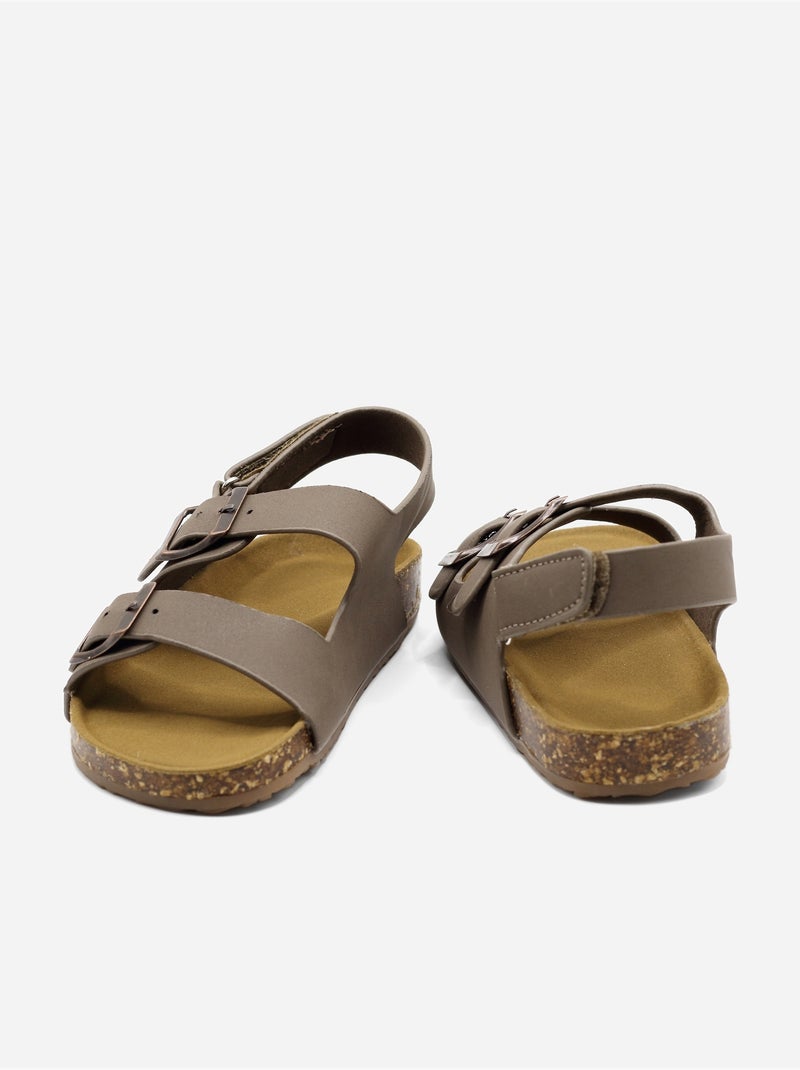 Sandalias con velcro Marrón - Kiabi