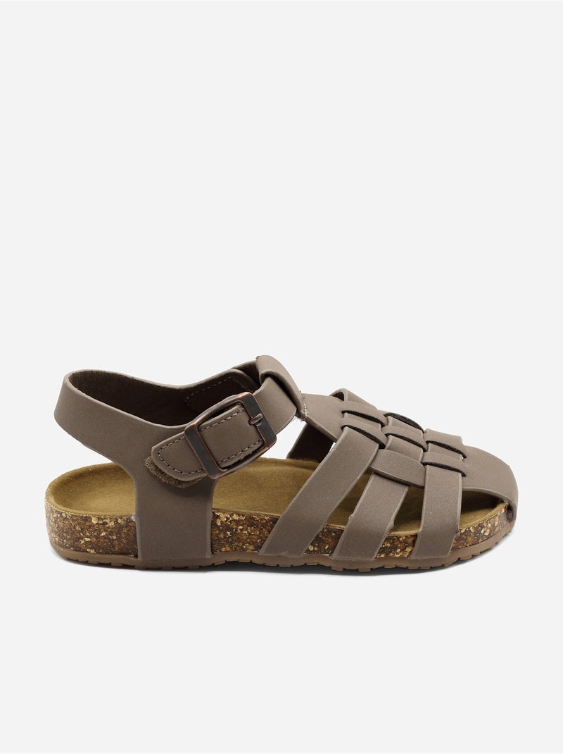 Sandalias con velcro Marrón - Kiabi
