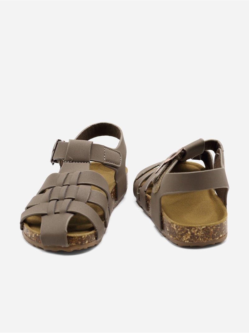 Sandalias con velcro Marrón - Kiabi