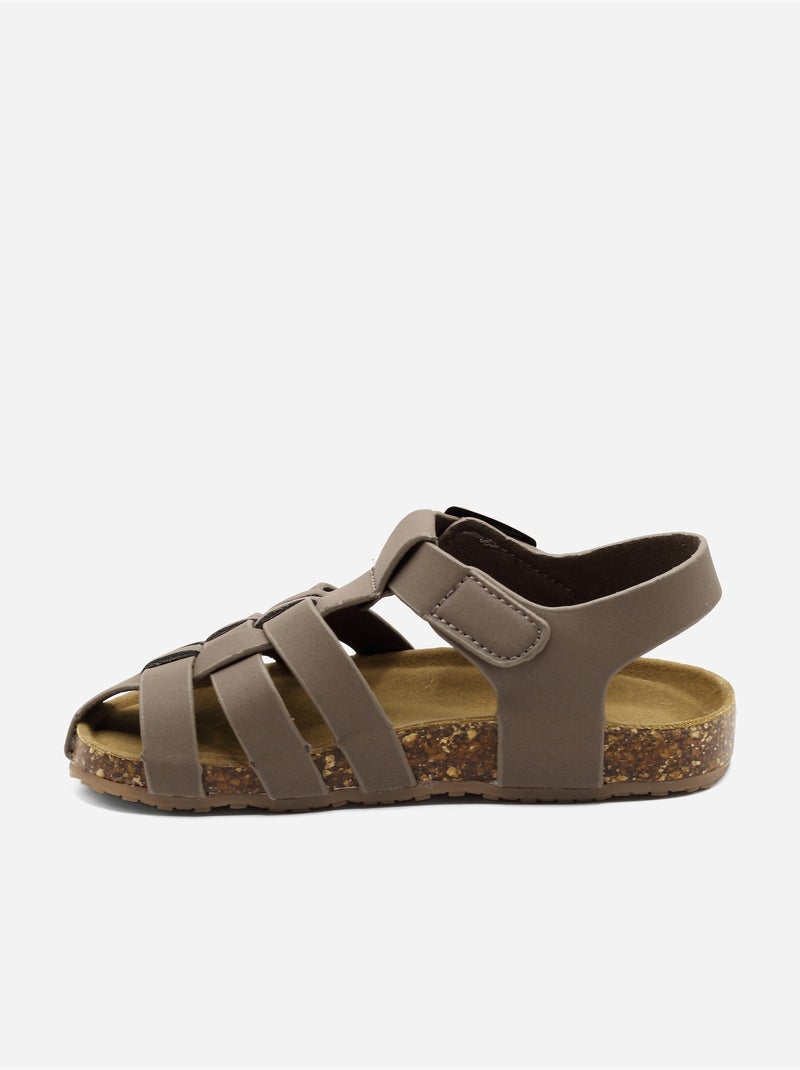 Sandalias con velcro Marrón - Kiabi