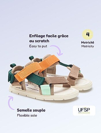 Sandalias con velcro motricidad 4 'caminar' - Kitchoun