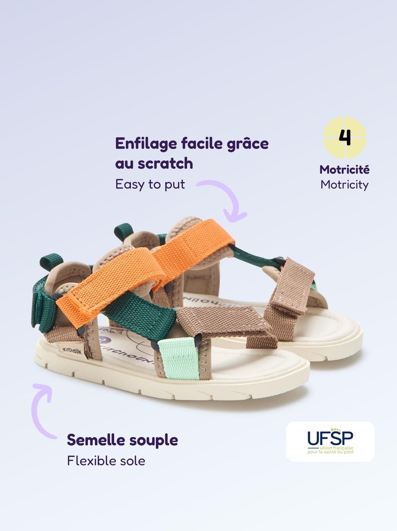 Sandalias con velcro motricidad 4 'caminar' - Kitchoun Azul - Kiabi