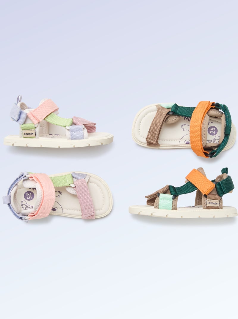 Sandalias con velcro motricidad 4 'caminar' - Kitchoun Azul - Kiabi