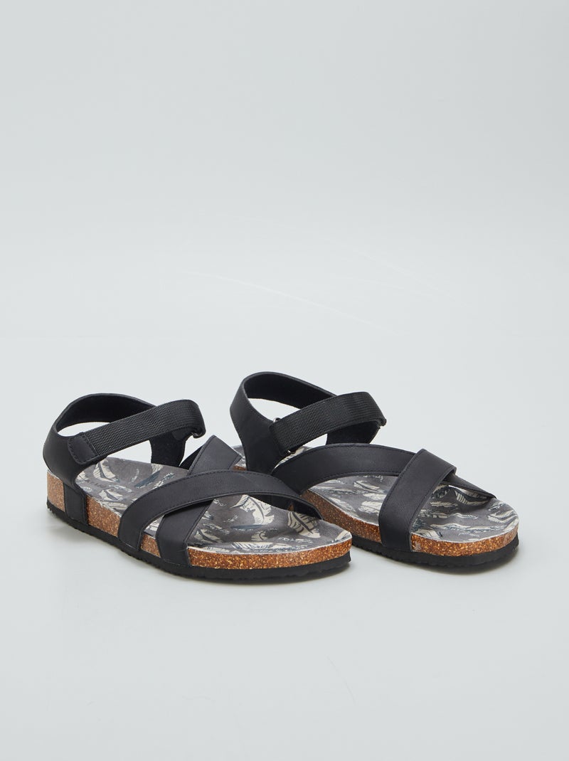 Sandalias con velcro NEGRO - Kiabi