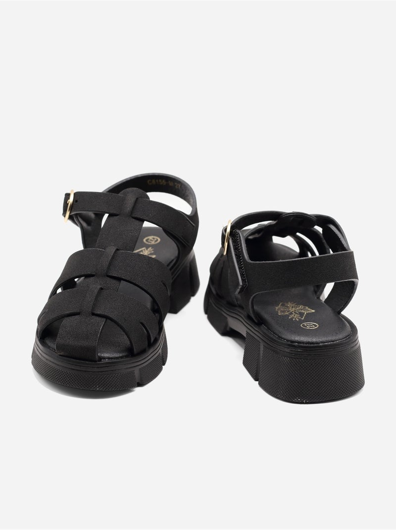 Sandalias con velcro Negro - Kiabi