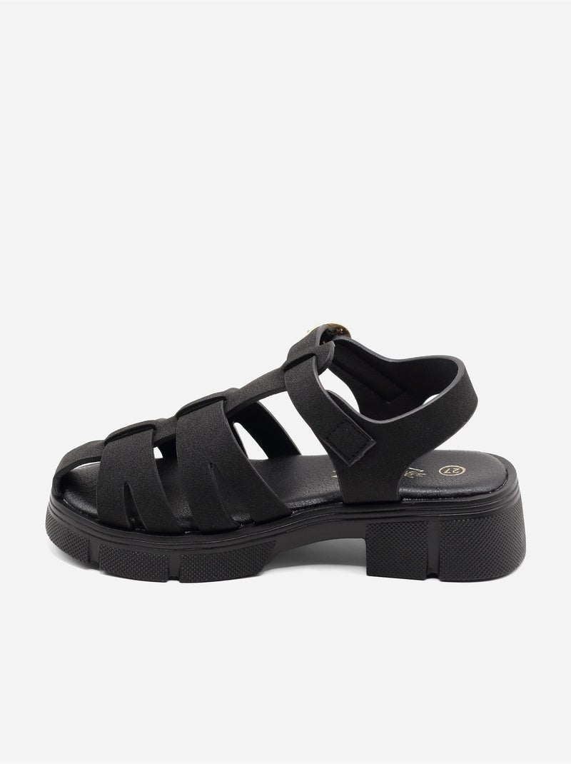 Sandalias con velcro Negro - Kiabi