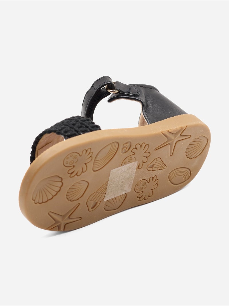 Sandalias con velcro Negro - Kiabi