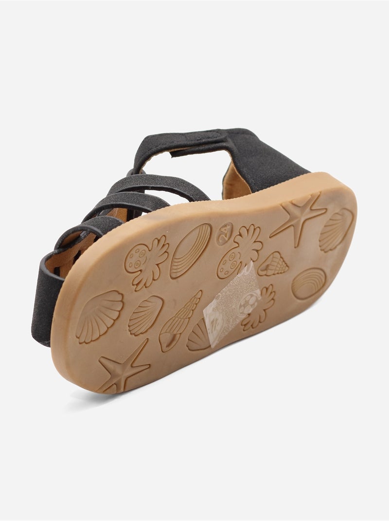 Sandalias con velcro Negro - Kiabi