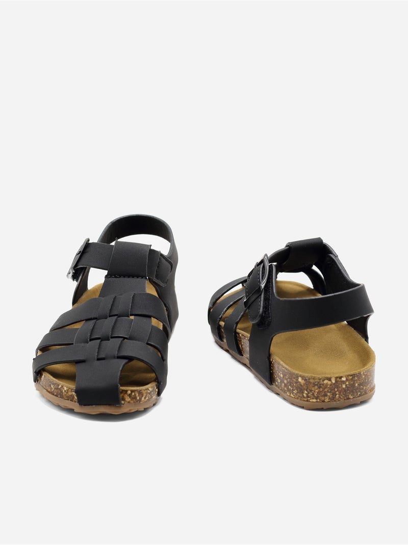 Sandalias con velcro Negro - Kiabi