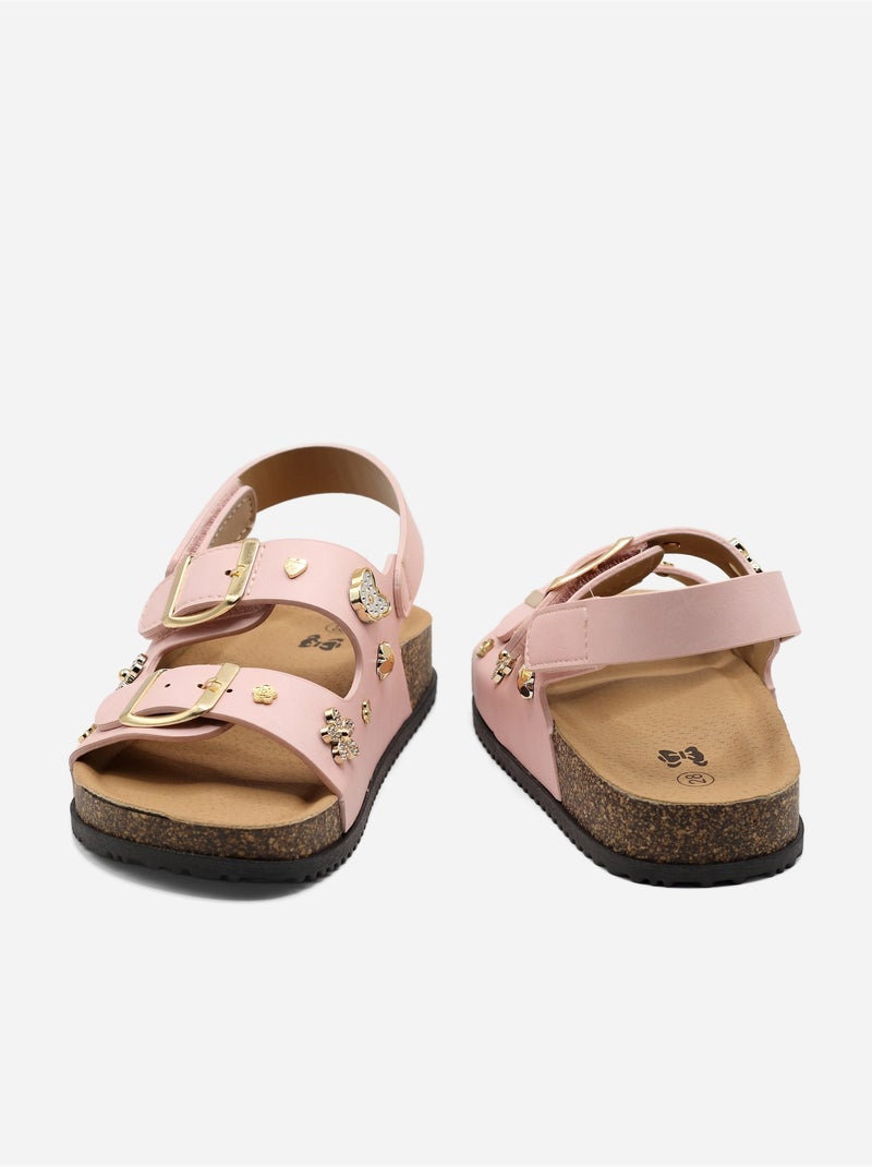 Sandalias con velcro Rosa - Kiabi