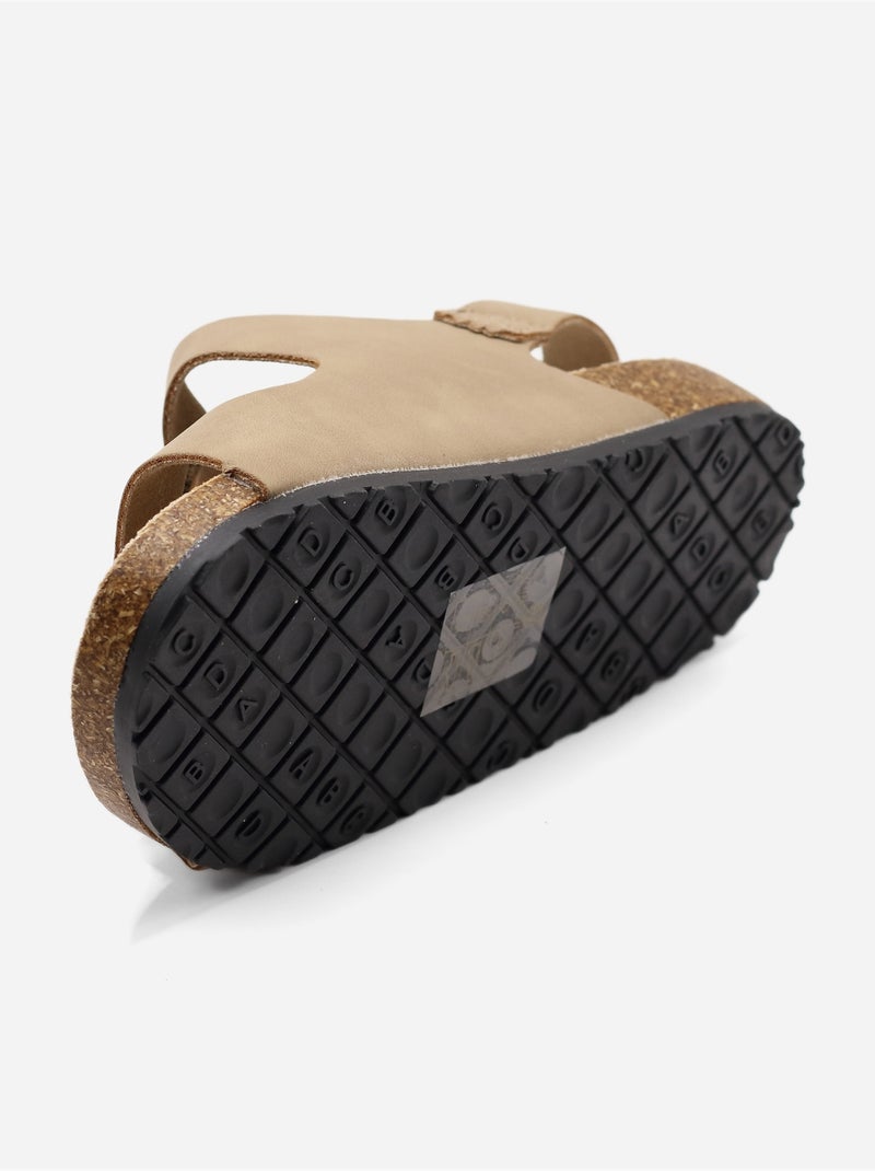 Sandalias con velcro Taupe - Kiabi