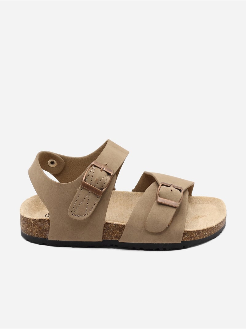 Sandalias con velcro Taupe - Kiabi