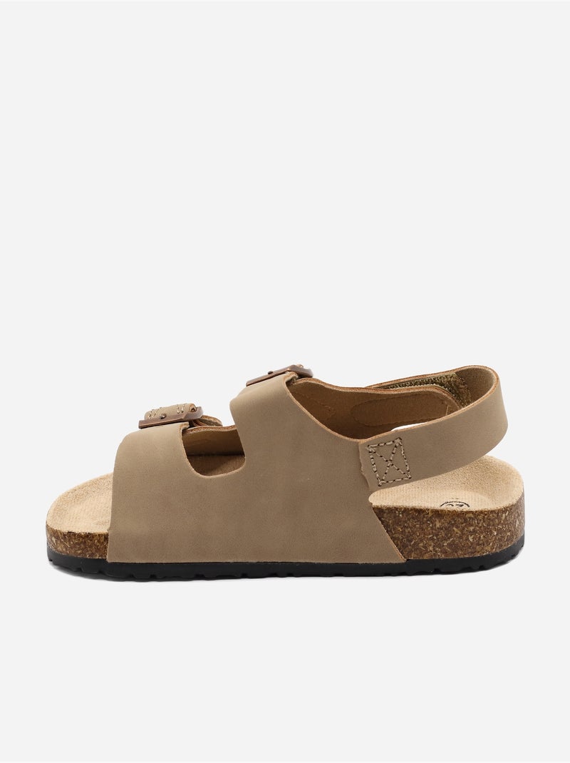 Sandalias con velcro Taupe - Kiabi
