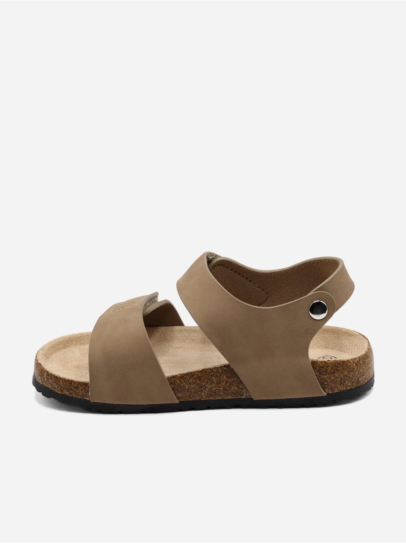 Sandalias con velcro Taupe - Kiabi