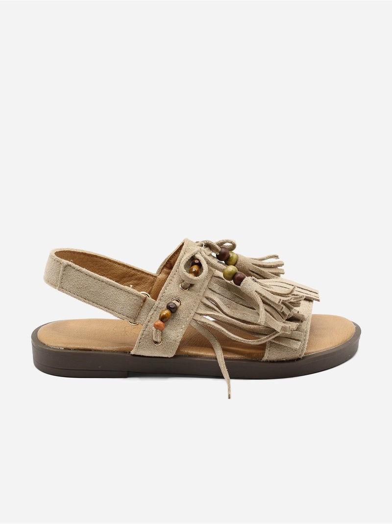Sandalias con velcro Taupe - Kiabi