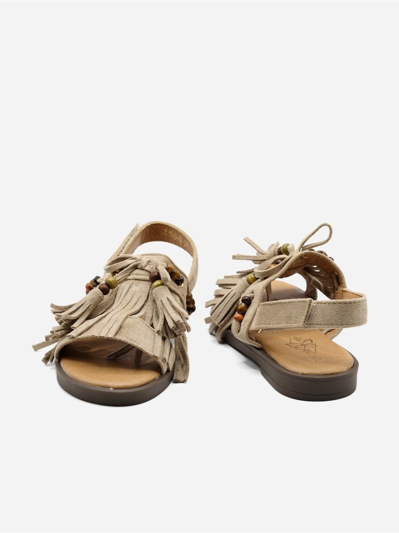 Sandalias con velcro Taupe - Kiabi