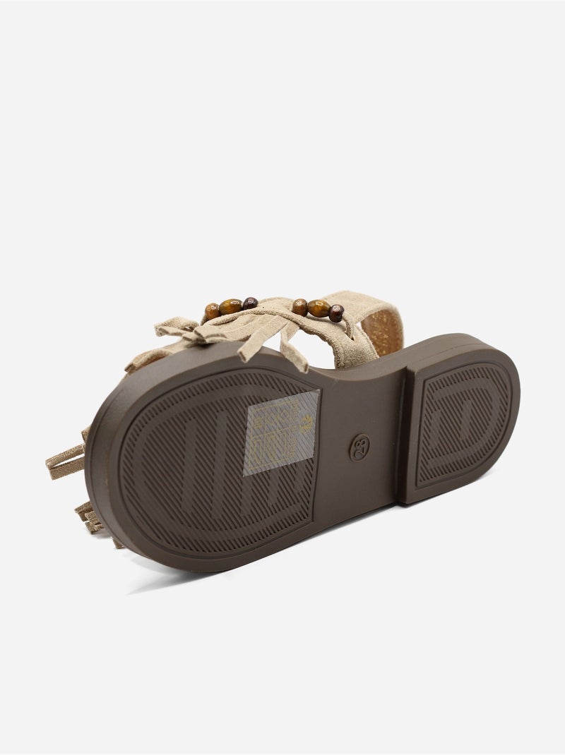 Sandalias con velcro Taupe - Kiabi