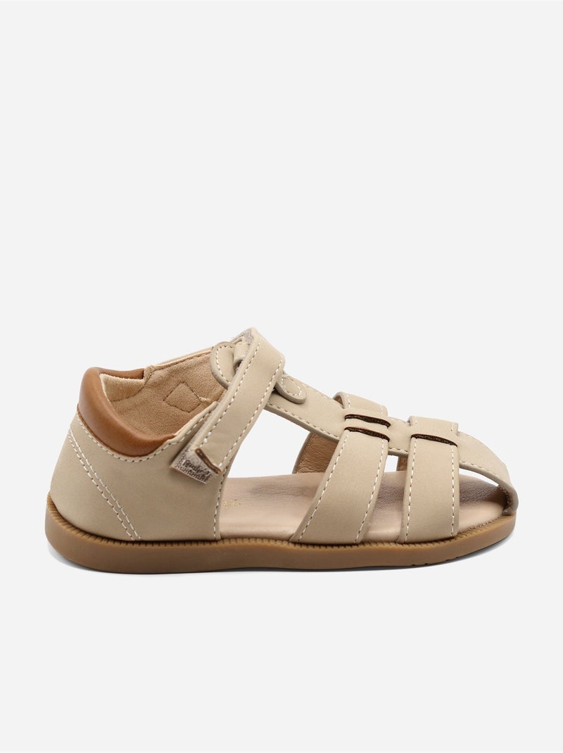 Sandalias con velcro Taupe - Kiabi